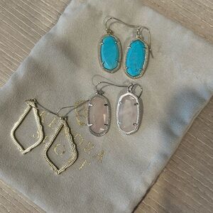 Kendra Scott Drop Earrings (3) Pairs